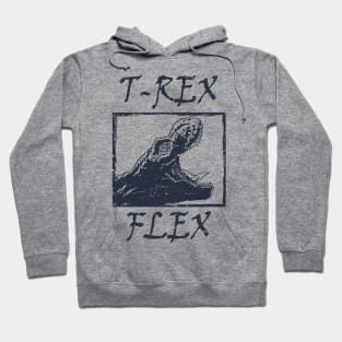 T-Rex Flex Dino Distressed Retro Black Hoodie